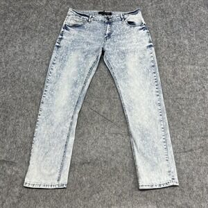Nick Danger Jeans Mens 32x28 Blue Acid Wash Stretch Straight Leg Denim TAG 34x30